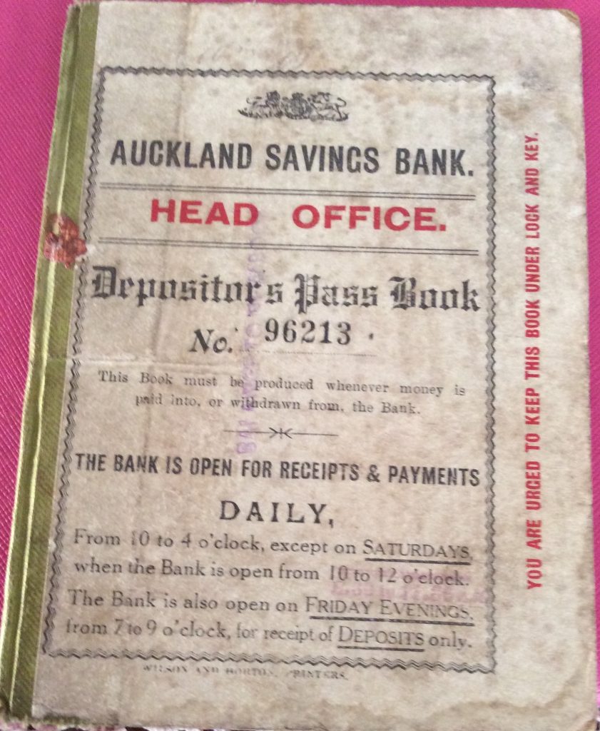 William Hing's ASB bank book 1922